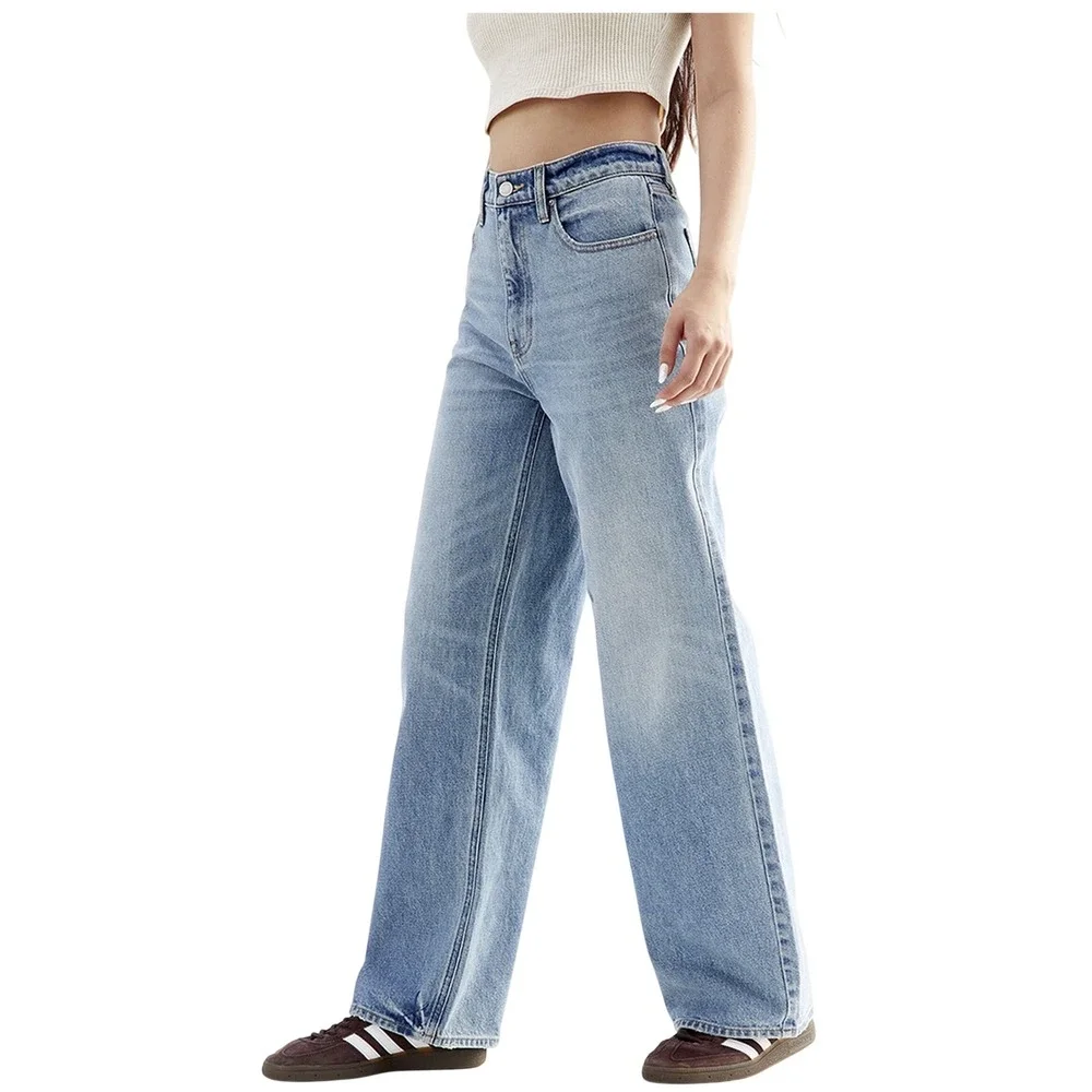 PacSun Jordyn Low Rise Straight Leg Jeans Size 24 Light Wash Denim - Picture 15 of 17